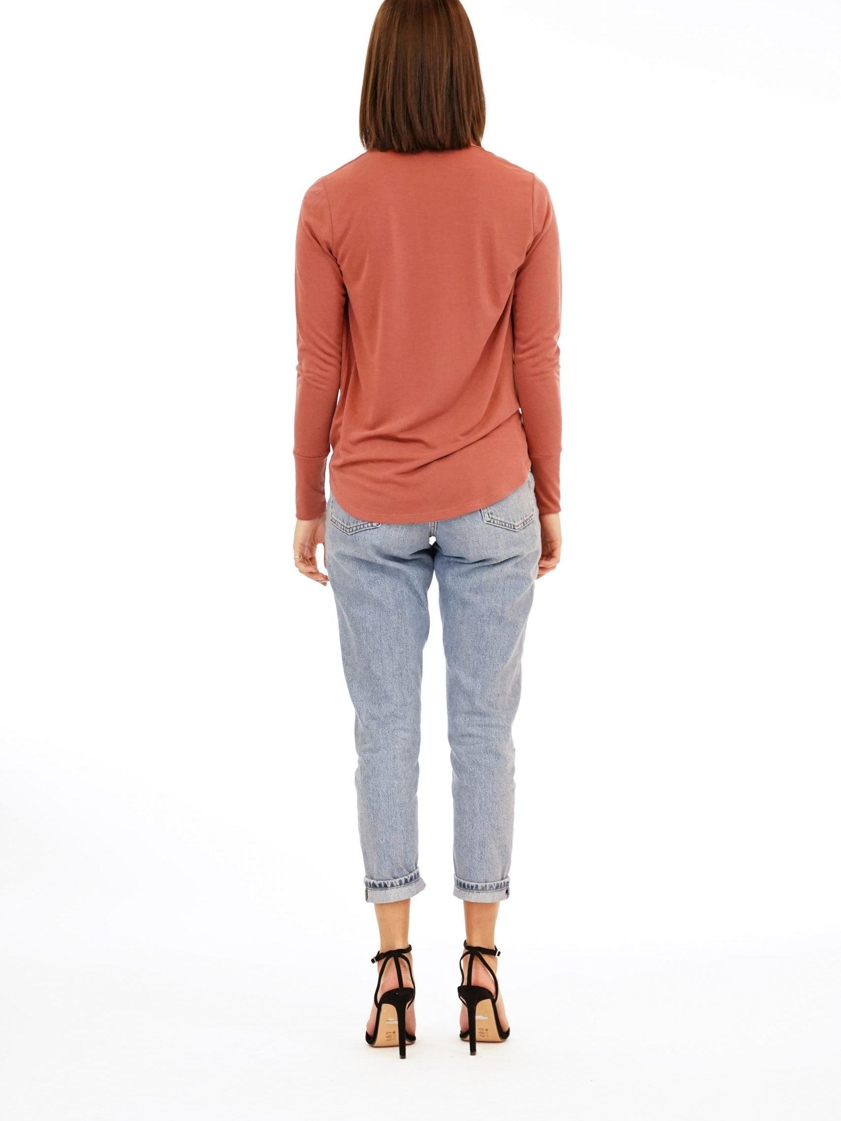 Marsala Cupro Draped Surplice Top-BEST SELLER
