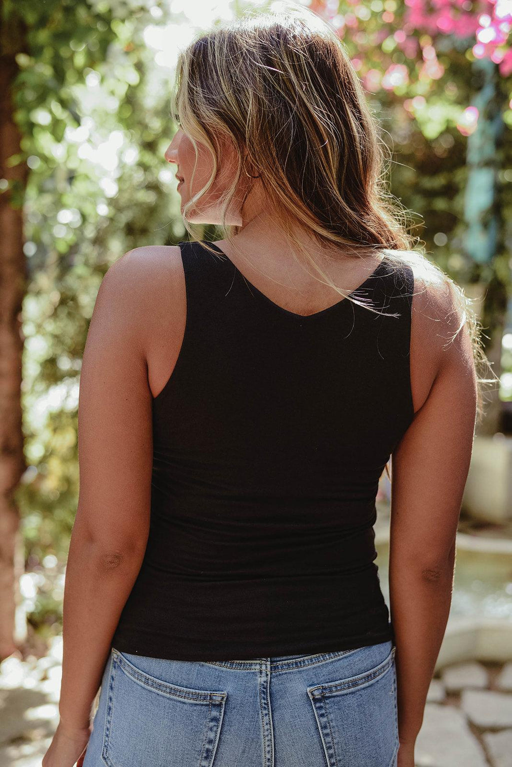 Jersey Double Lined Tank - Black