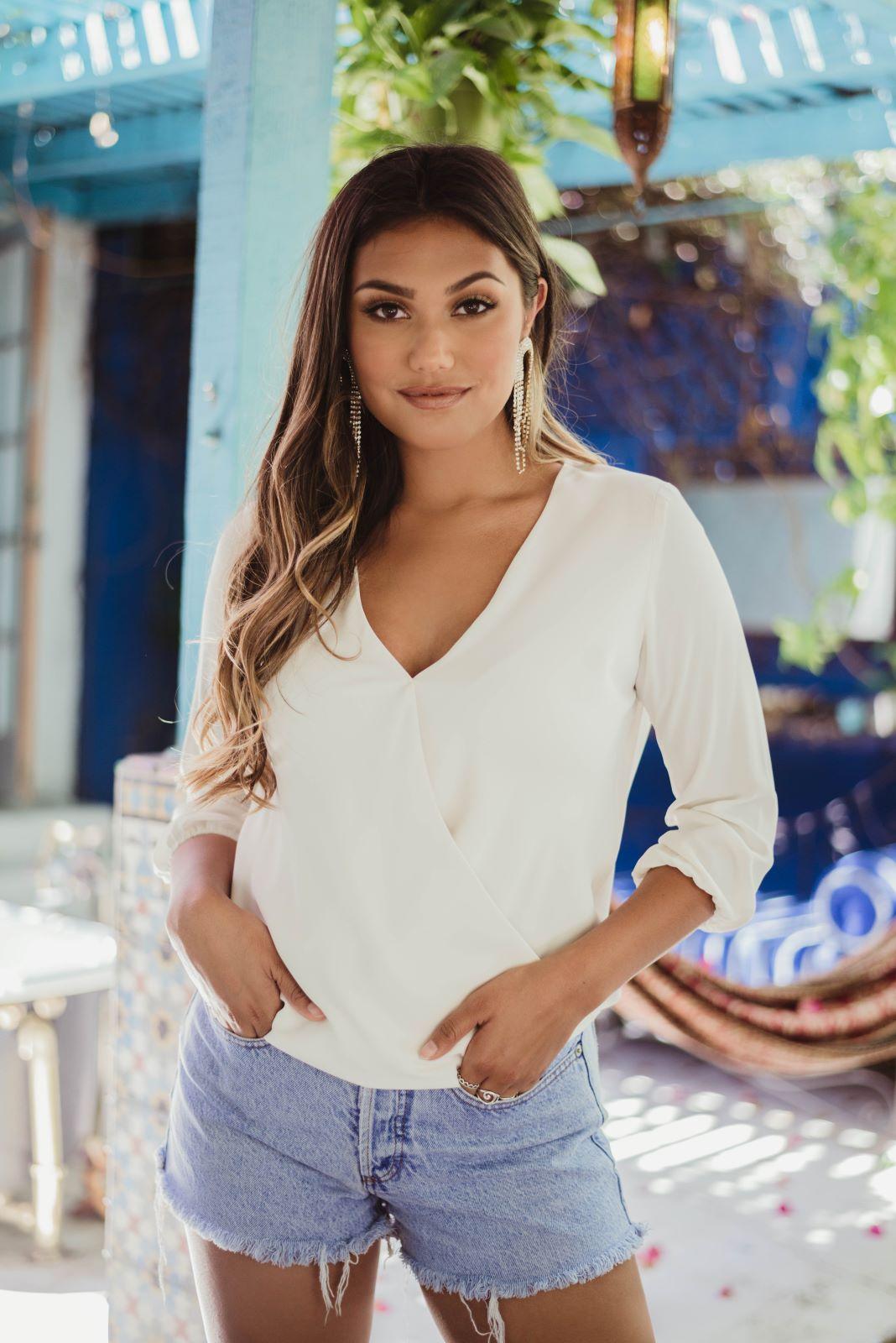 Buff Surplice Blouse-BEST SELLER