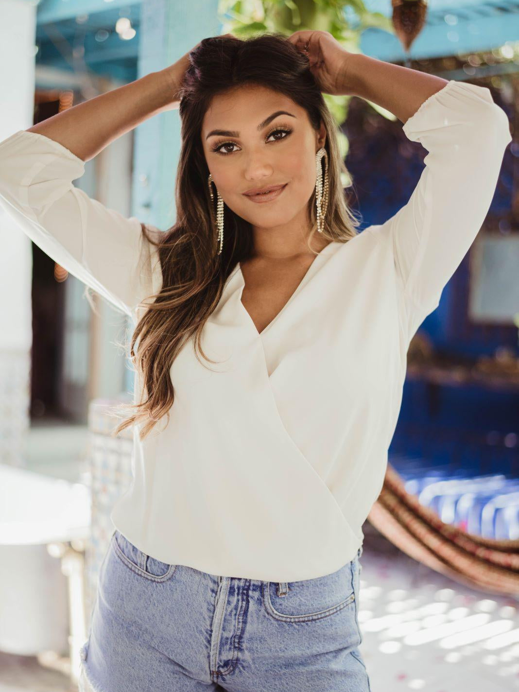 Buff Surplice Blouse-BEST SELLER