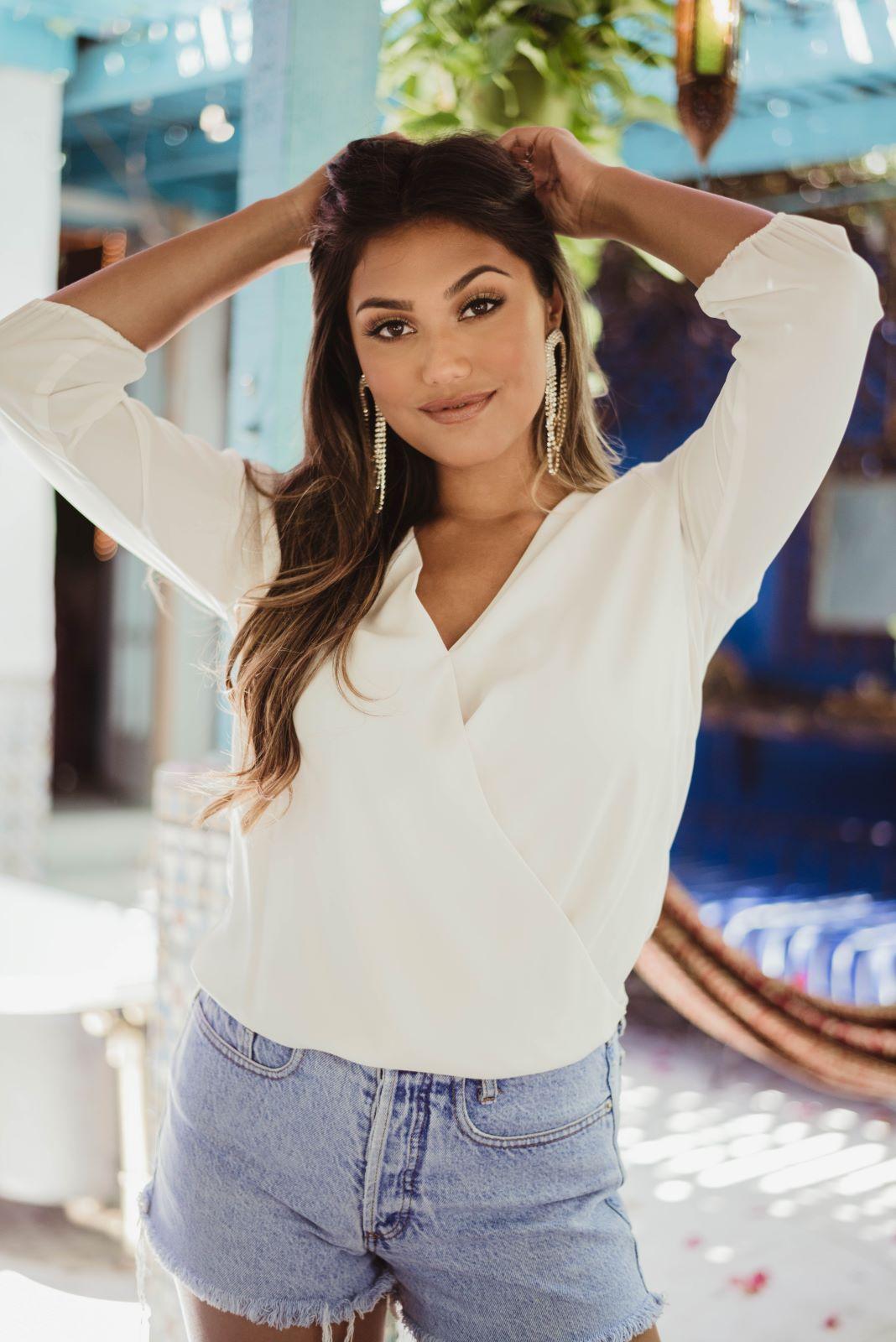 Buff Surplice Blouse-BEST SELLER