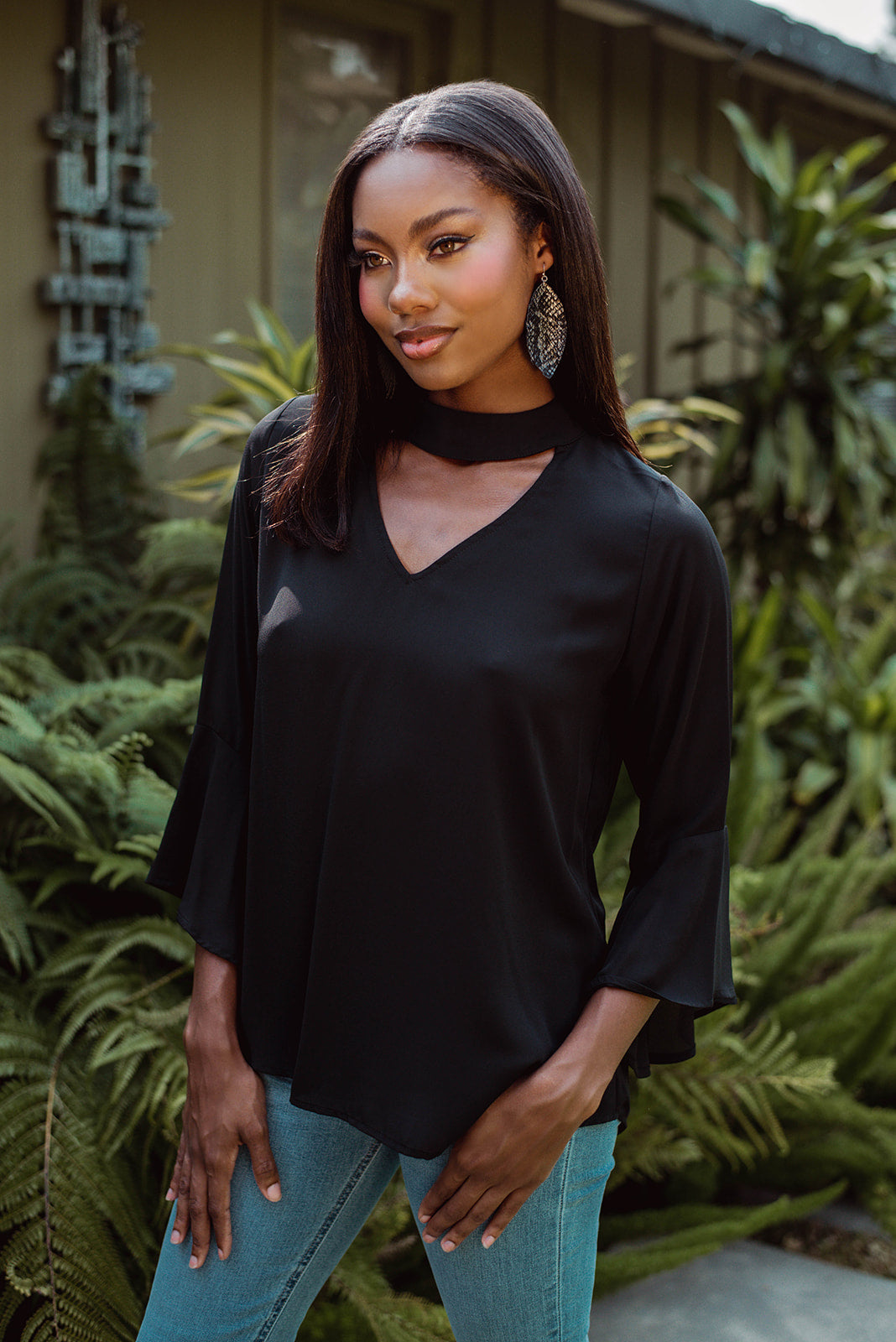 Black Cut Out Blouse - FINAL SALE