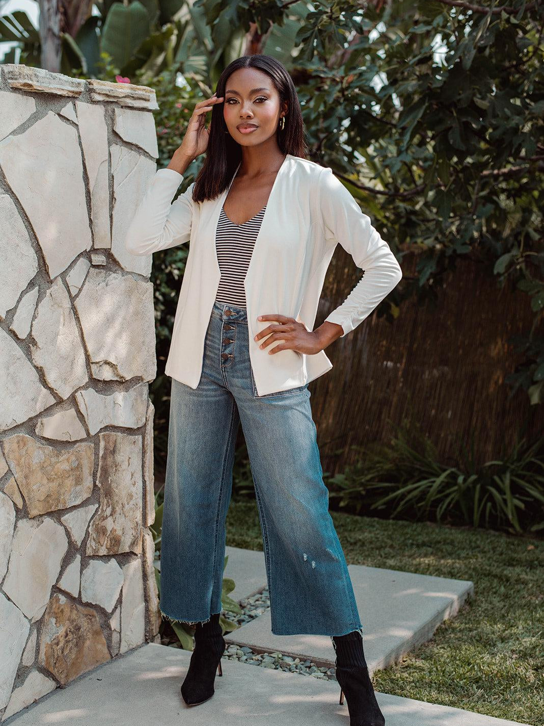 Ivory Soft Ponti Jacket-BEST SELLER