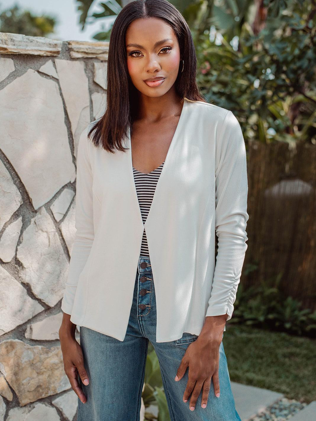 Ivory Soft Ponti Jacket-BEST SELLER