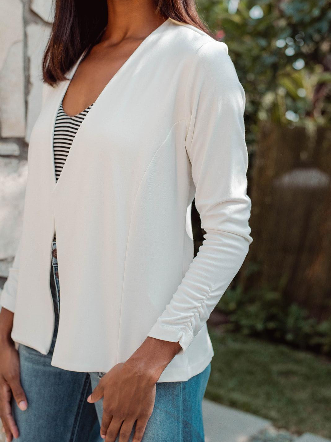 Ivory Soft Ponti Jacket-BEST SELLER