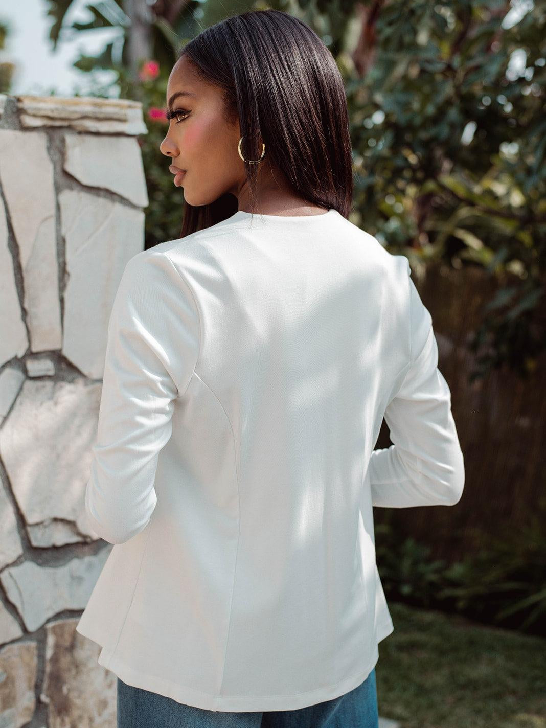Ivory Soft Ponti Jacket-BEST SELLER