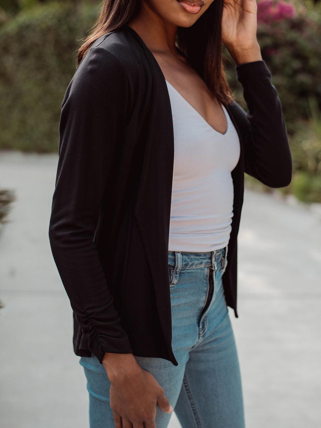 Black Soft Ponti Jacket - BEST SELLER