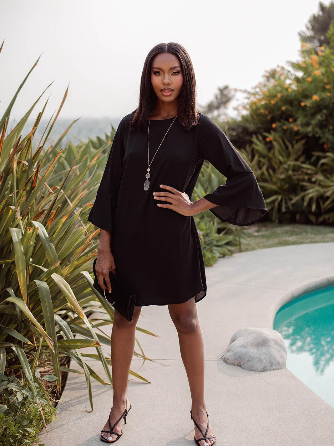 Black Bell Sleeve Dress-FINAL SALE