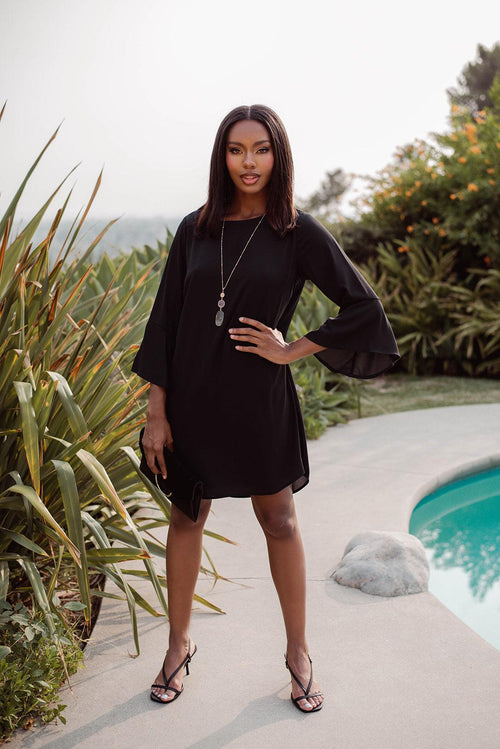 Black Bell Sleeve Dress-FINAL SALE