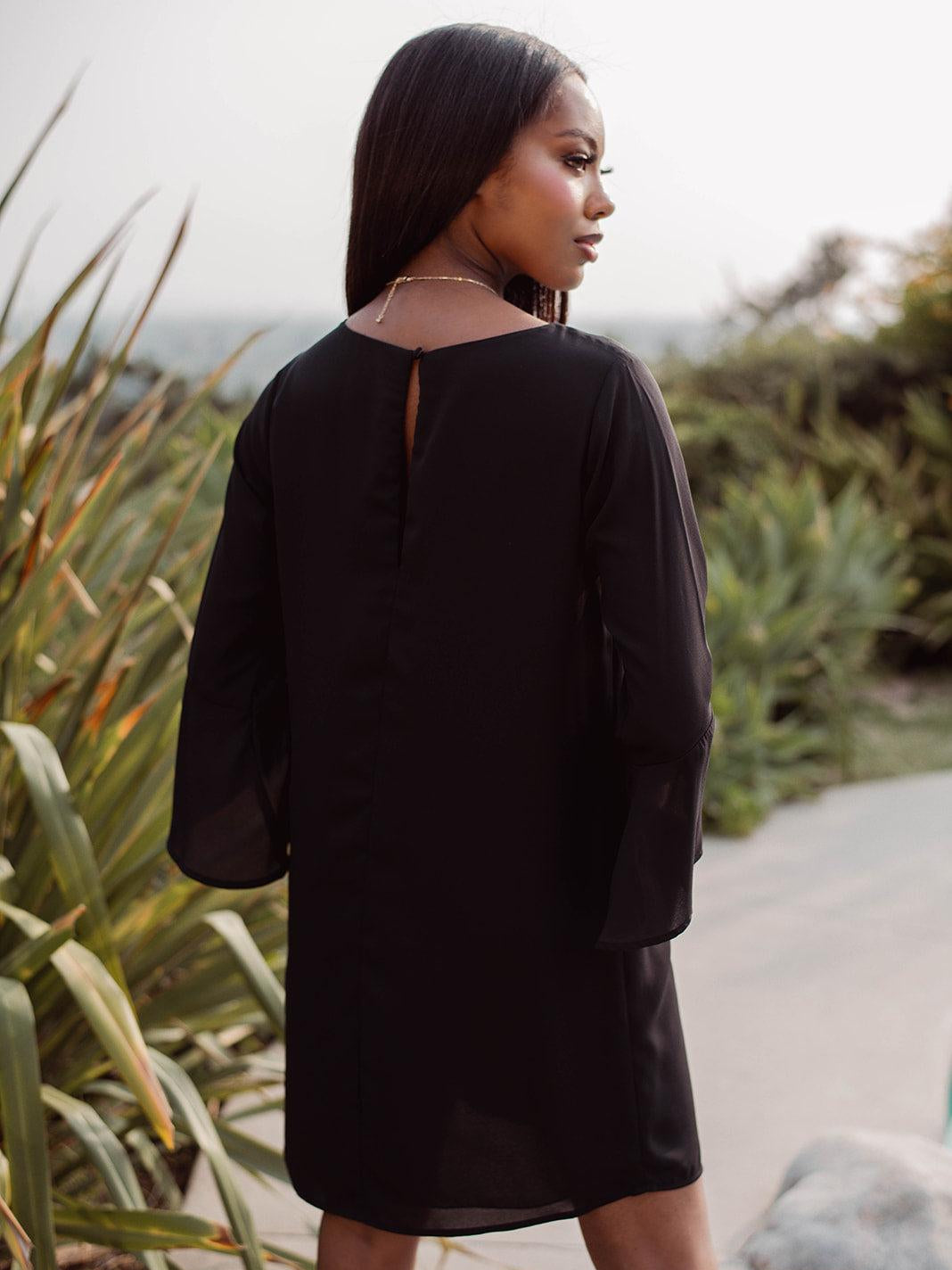 Black Bell Sleeve Dress-FINAL SALE