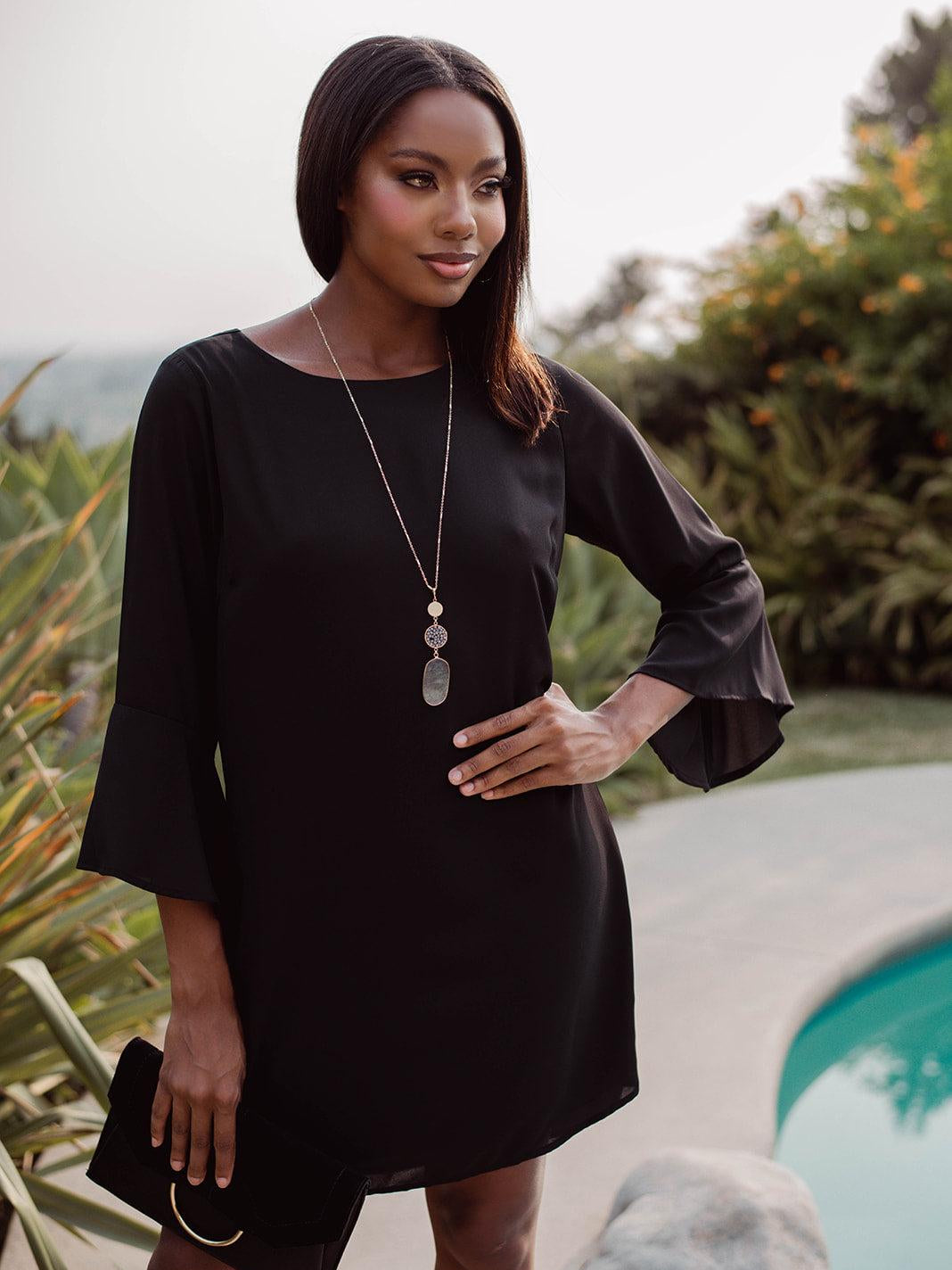 Black Bell Sleeve Dress-FINAL SALE