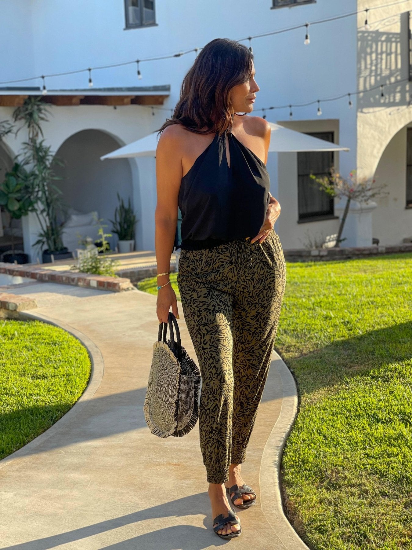 Black Twist Neck Halter Top