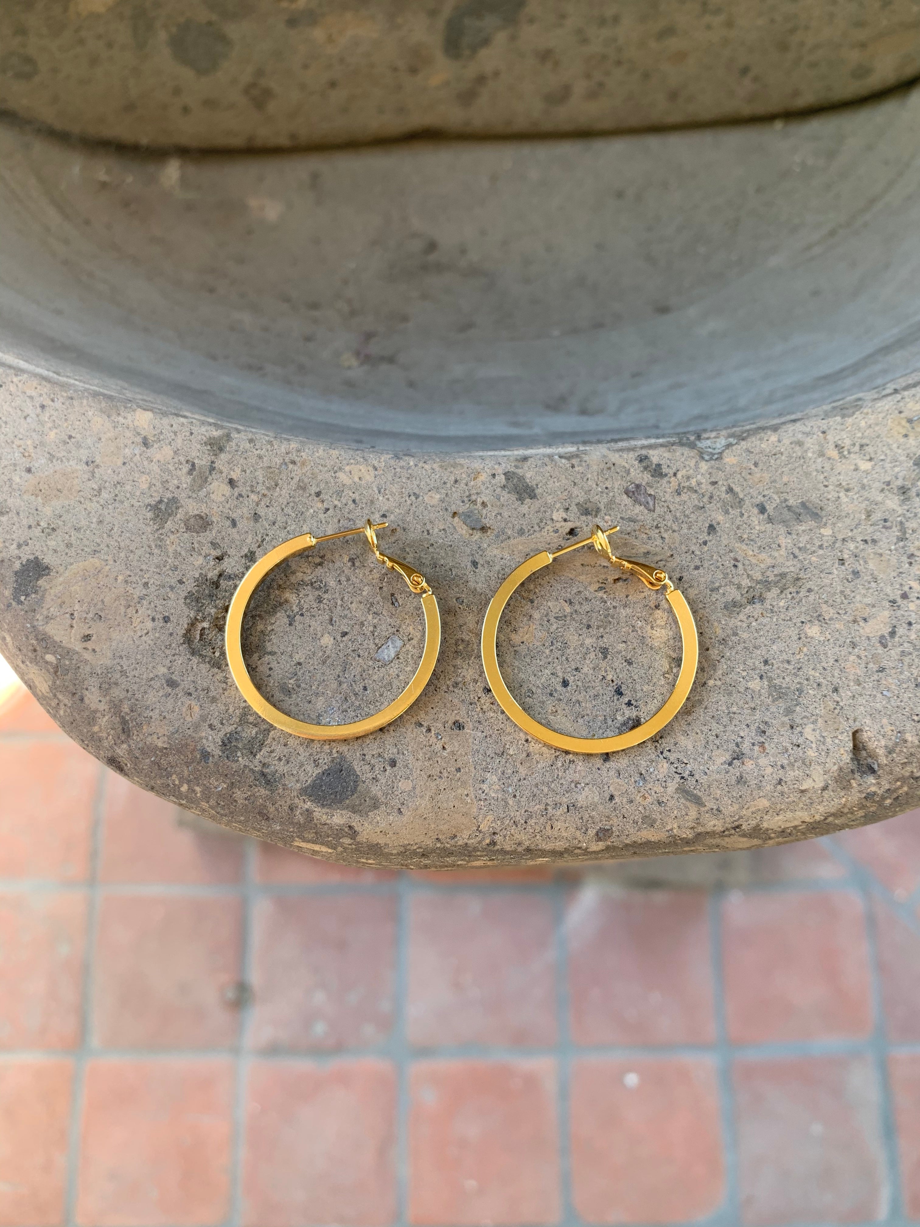 Nica Hoop Earrings 14K Gold Dipped