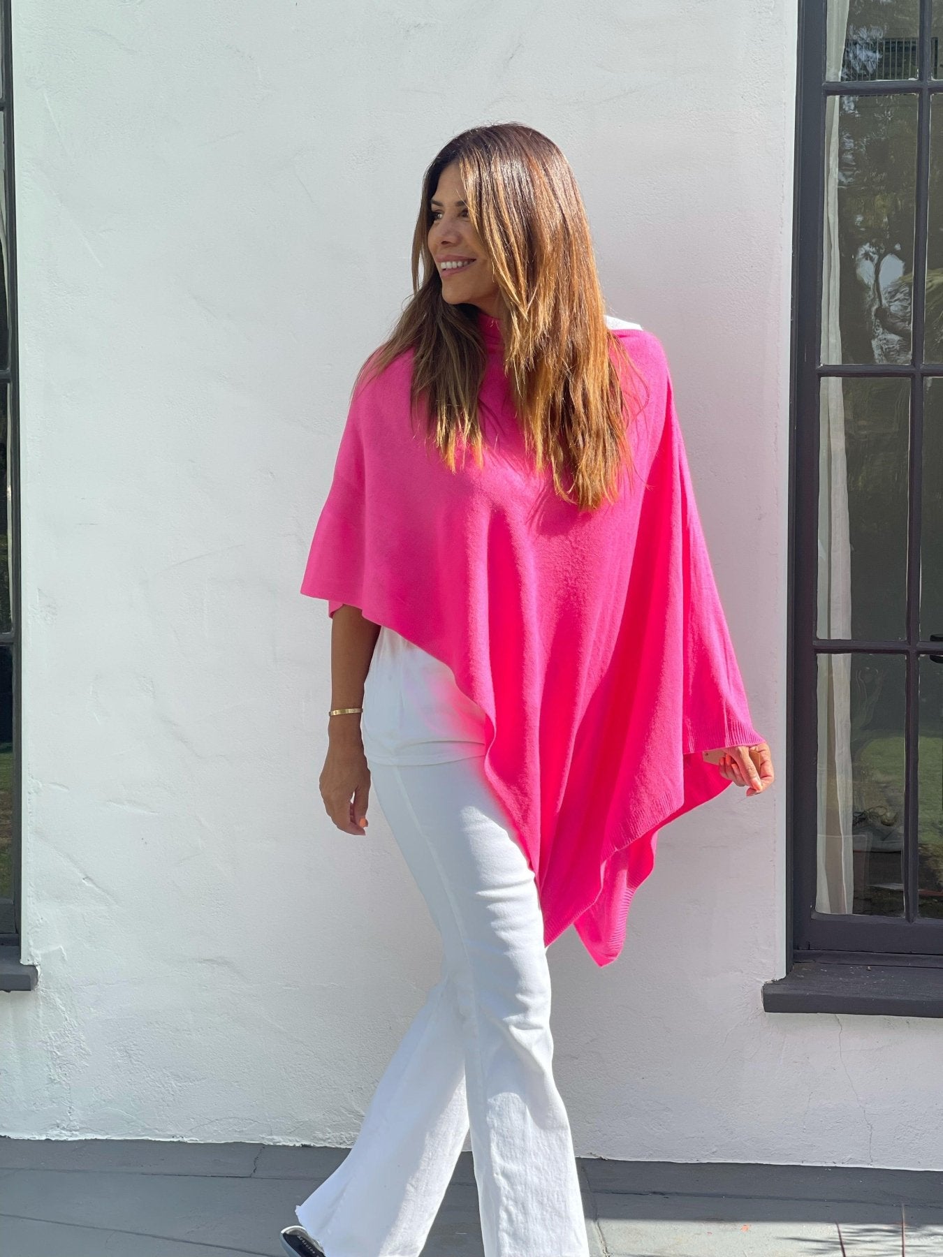 Neon Pink Throw-On Poncho - BEST SELLER