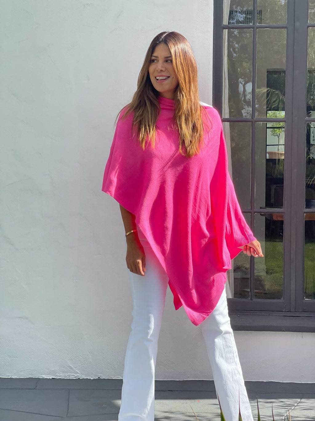 Neon Pink Throw-On Poncho - BEST SELLER
