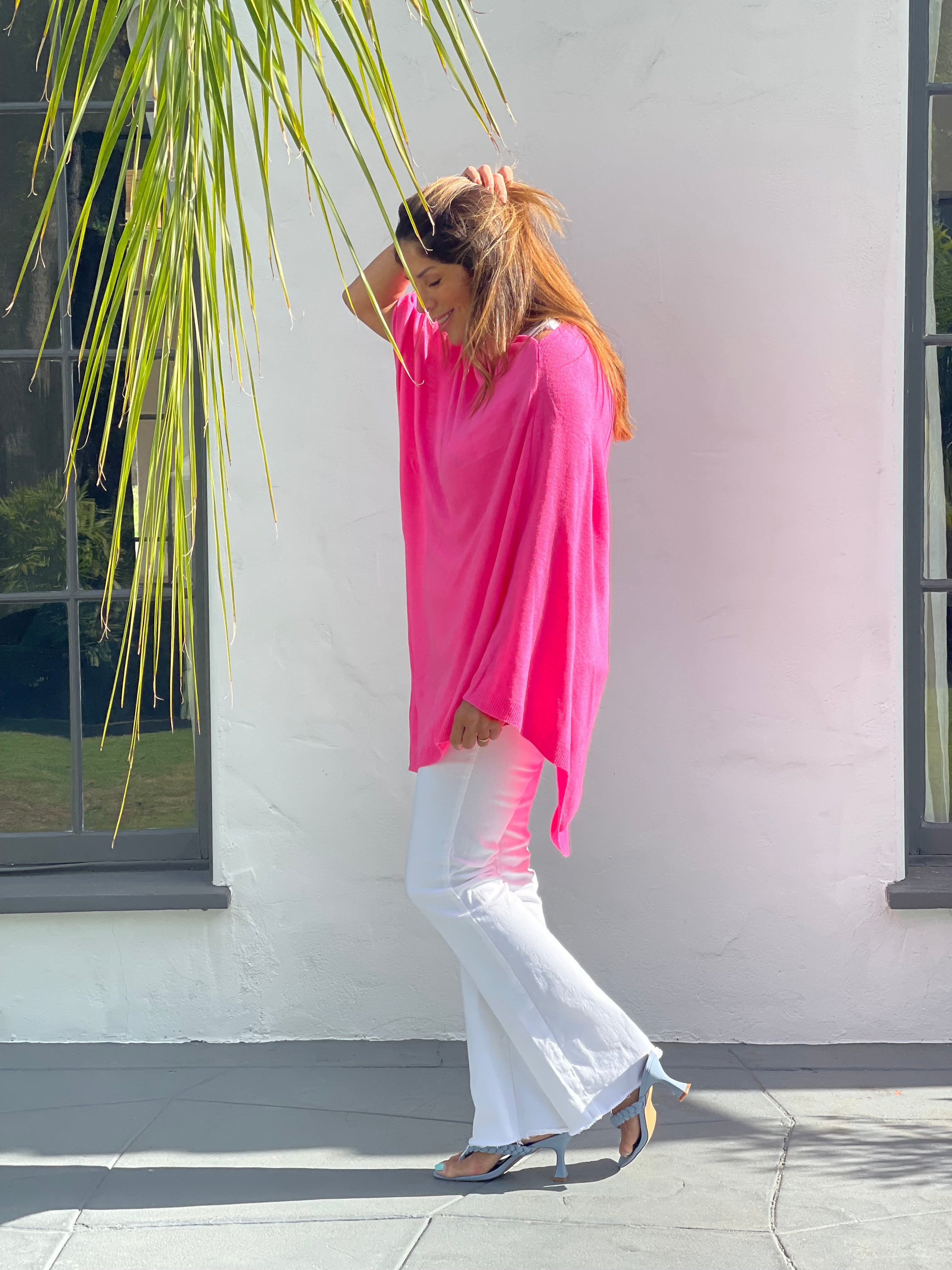 Neon Pink Throw-On Poncho - BEST SELLER