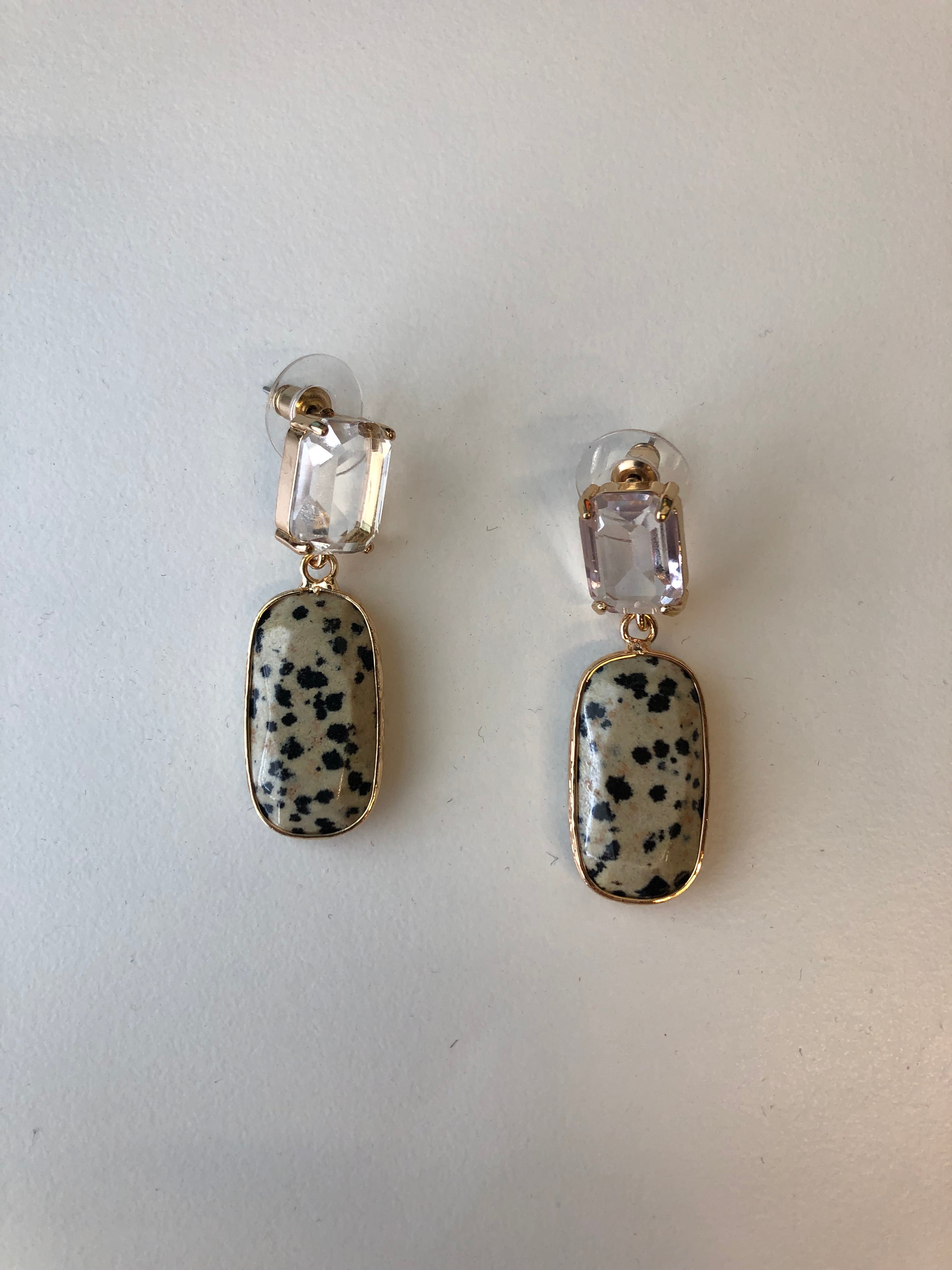 Speckled Stone Pendant Earrings