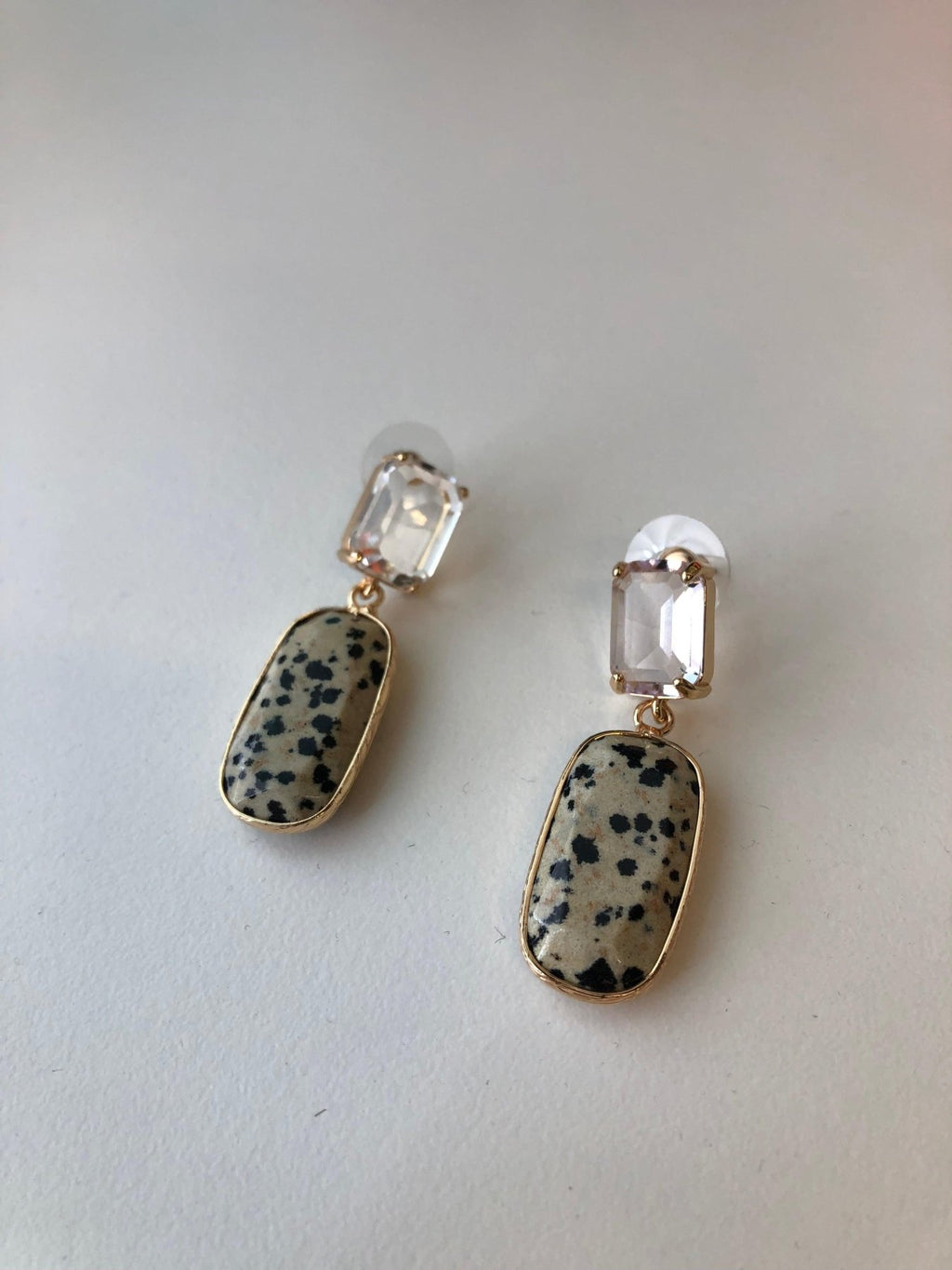 Speckled Stone Pendant Earrings