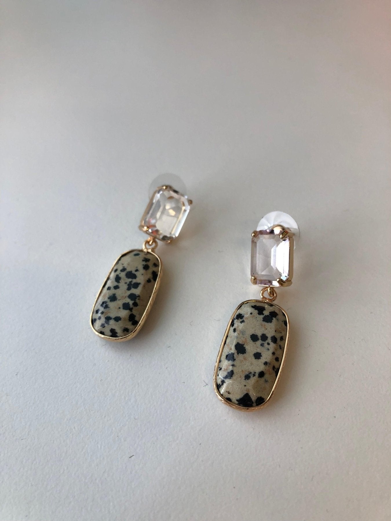 Speckled Stone Pendant Earrings
