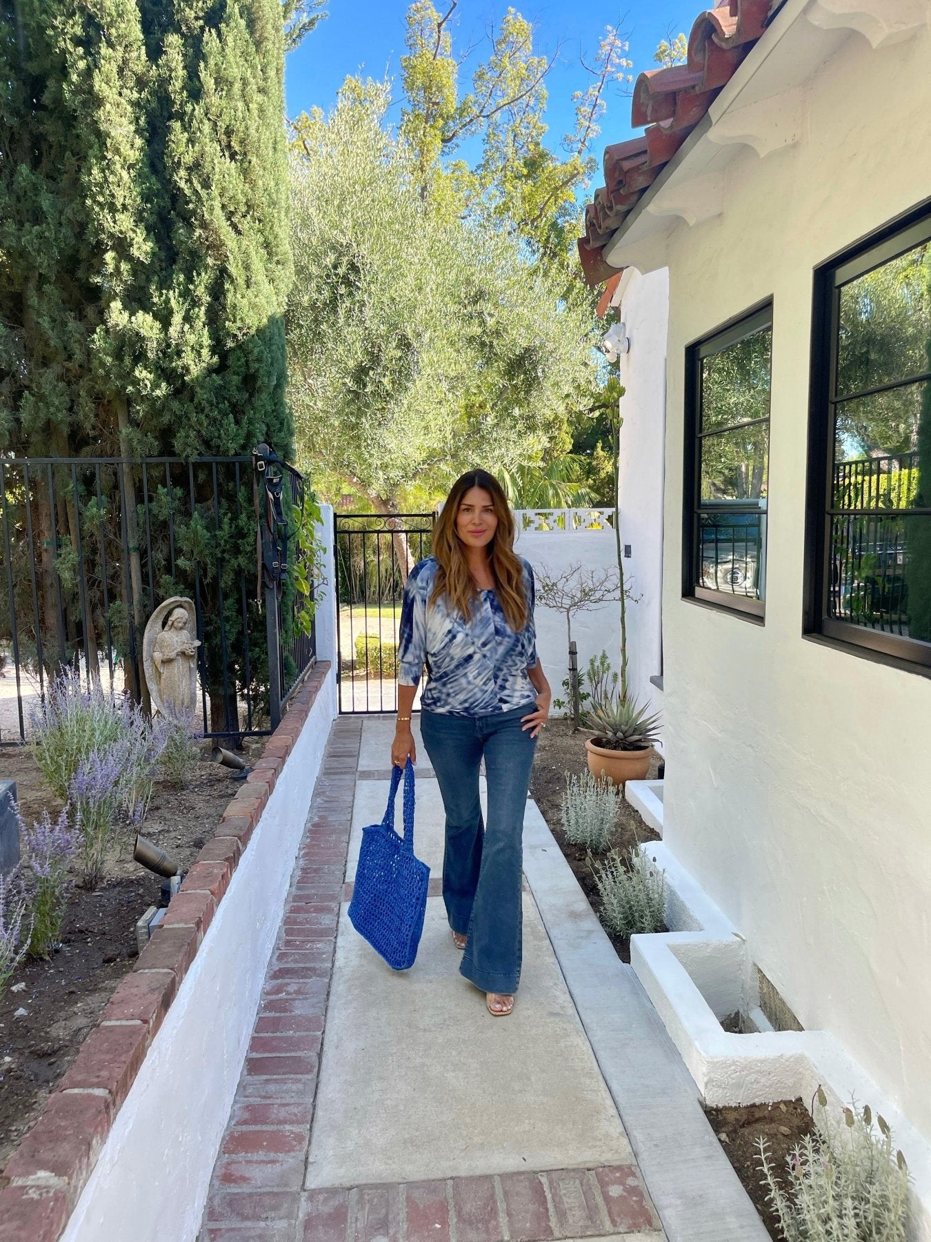 Indigo Tie Dye Scoop Neck Top-FINAL SALE