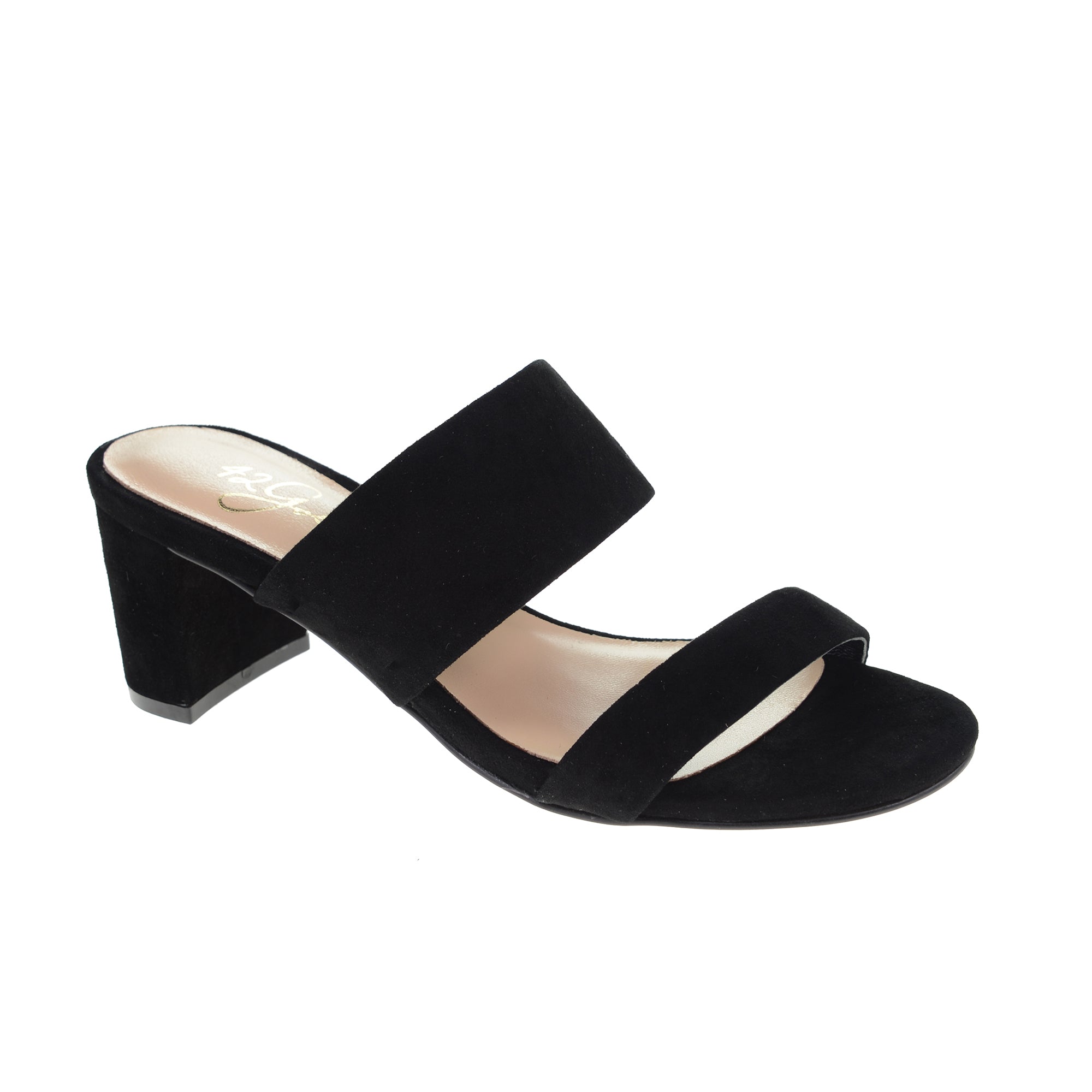 Chinese Laundry Black Suede Slip on Heels-FINAL SALE