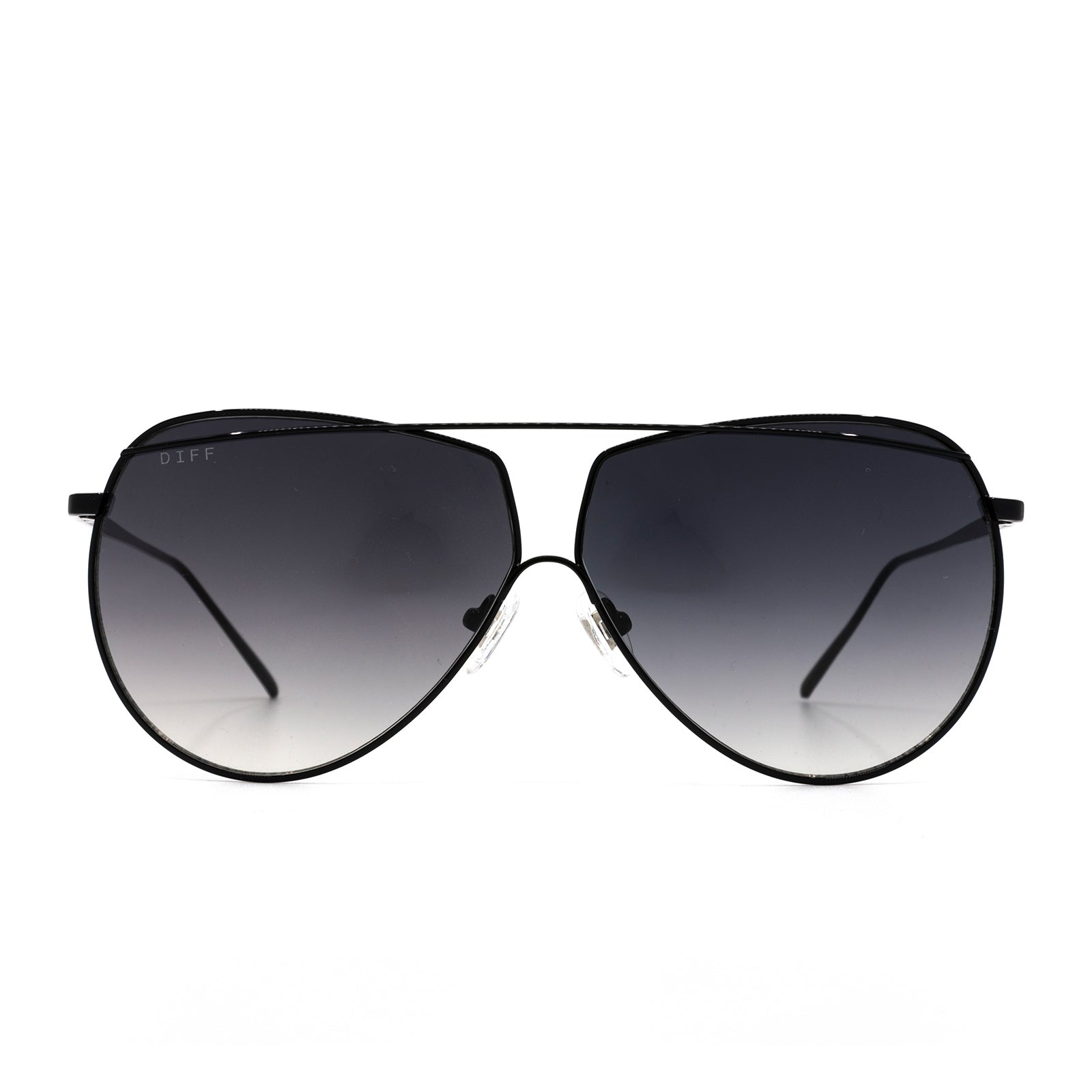 Maeve Black Gradient Sleek Aviator Sunglasses - DIFF