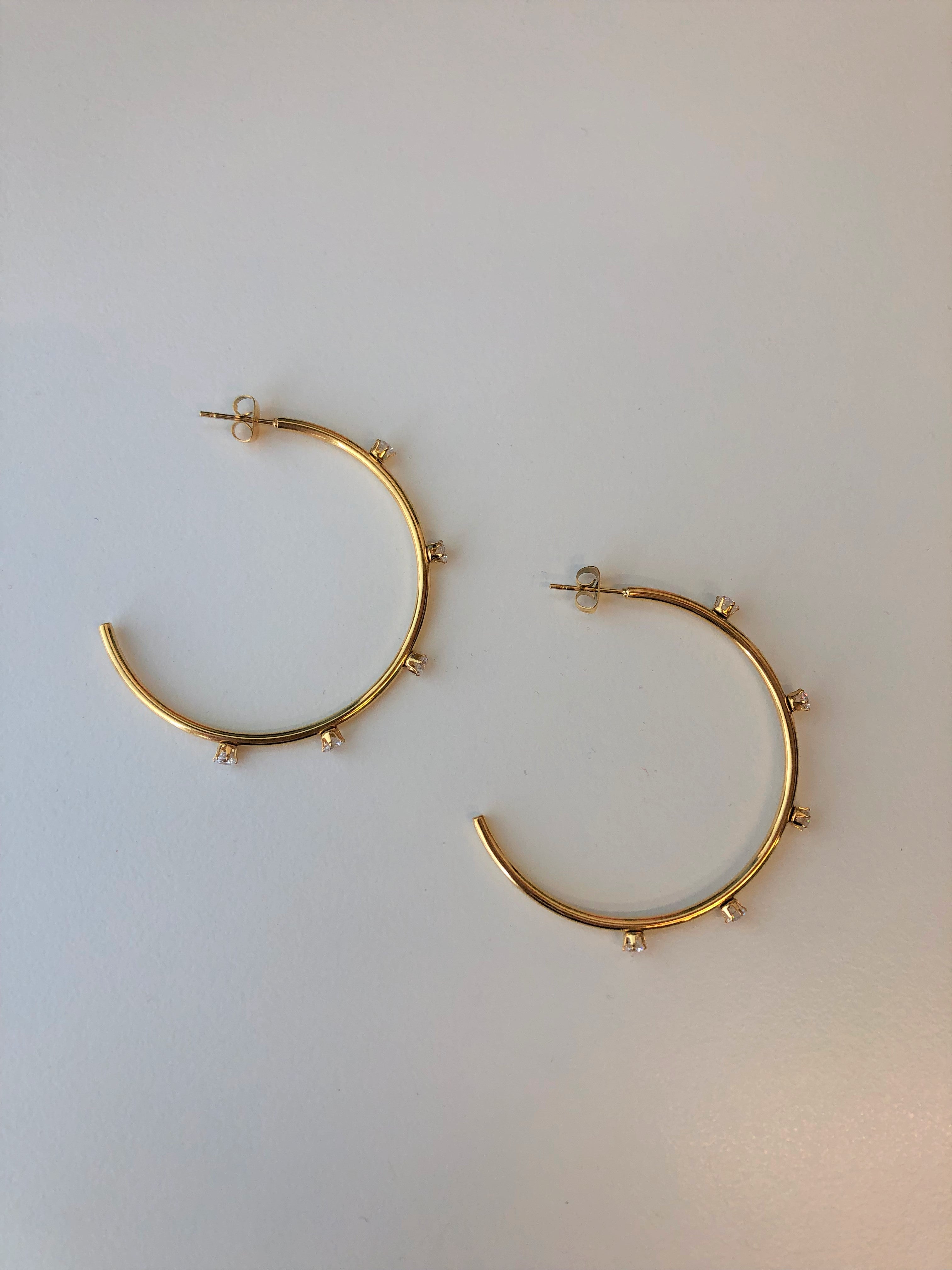Aster Hoop Earrings - 14k Gold Plated
