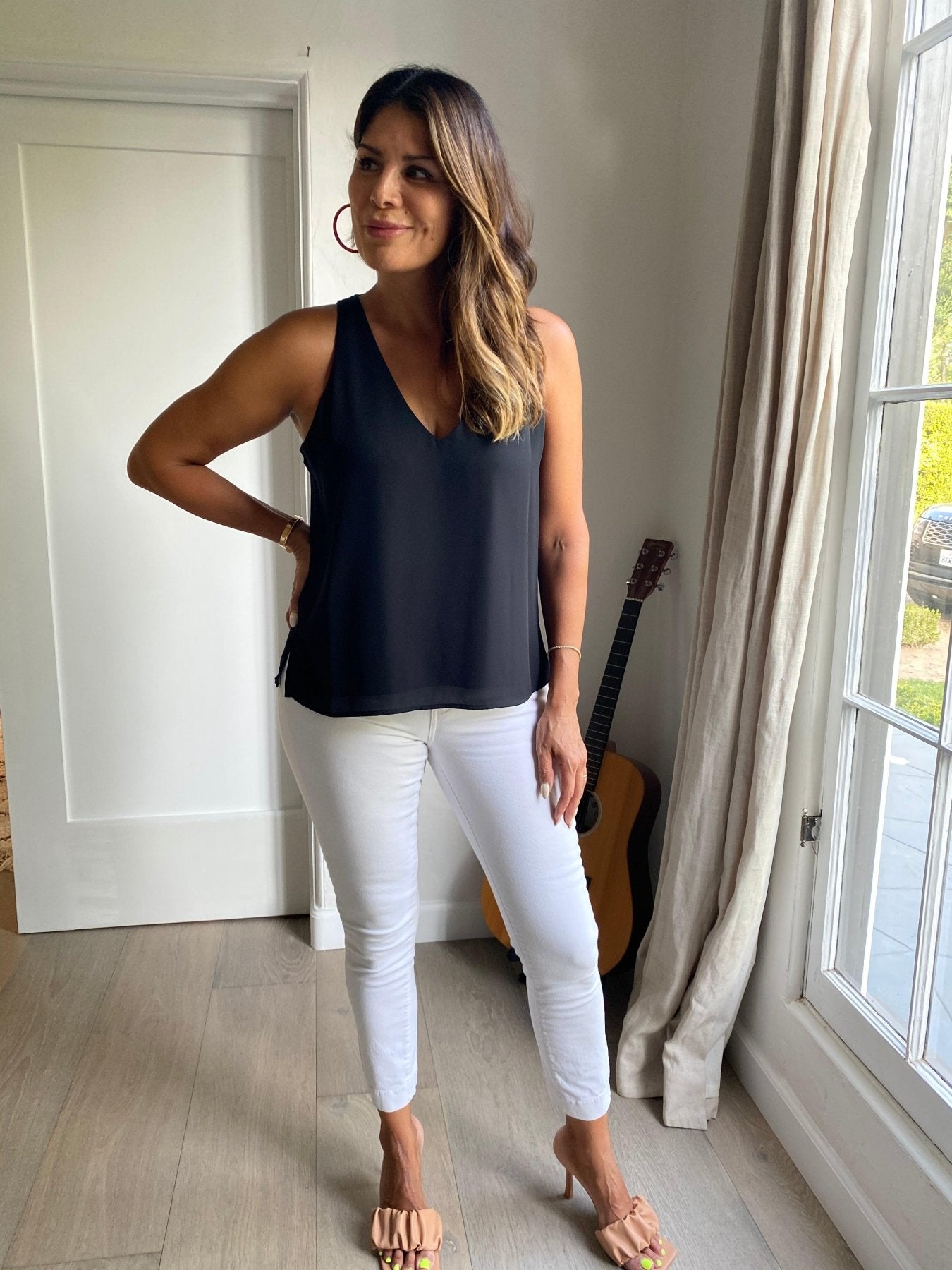 Black Sleeveless Dressy Tank-FINAL SALE