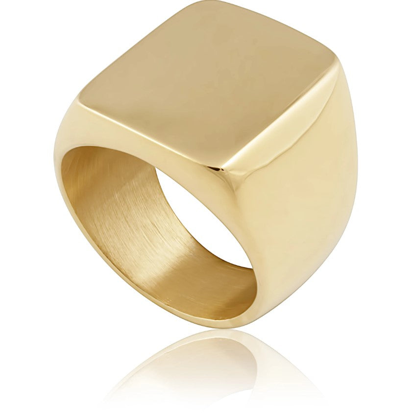 Sahira Chunky Square Ring - 18k Gold Plated