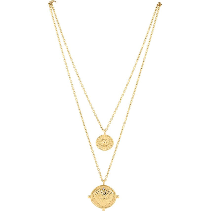 Gigi Double Coin Necklace - 18k Gold Plated