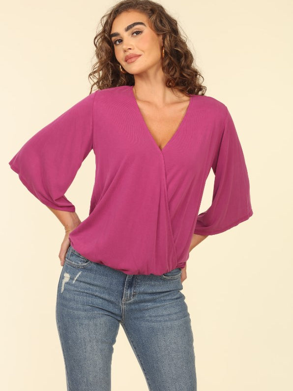 Mulberry Cupro Surplice Top-BEST SELLER