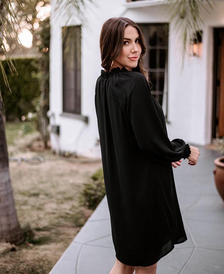 Onyx Button L/S Dress-FINAL SALE