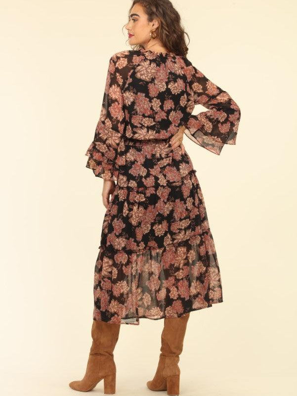Yelena Tiered Chiffon Maxi Dress-FINAL SALE