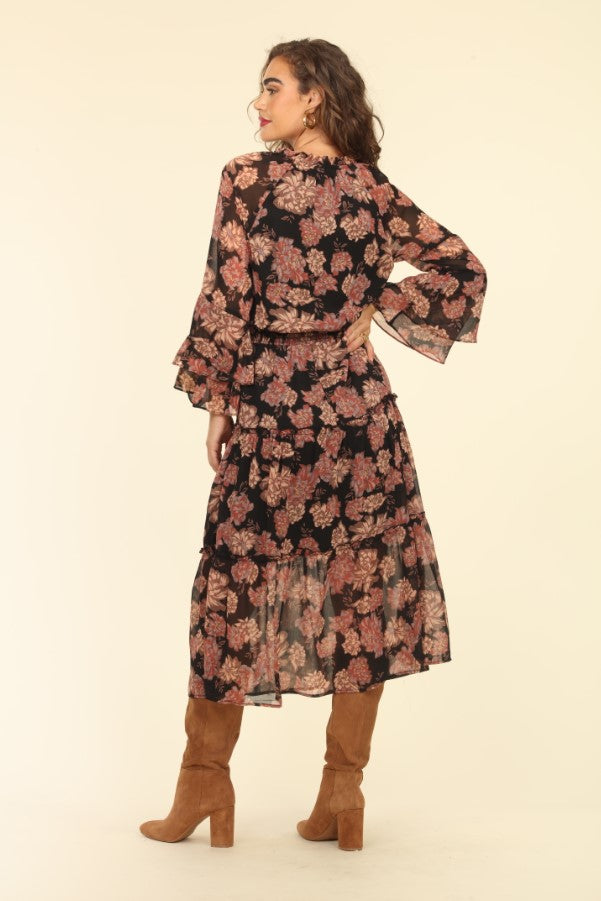 Yelena Tiered Chiffon Maxi Dress-FINAL SALE