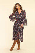 Novalie Bell Sleeve Chiffon Maxi Dress-FINAL SALE