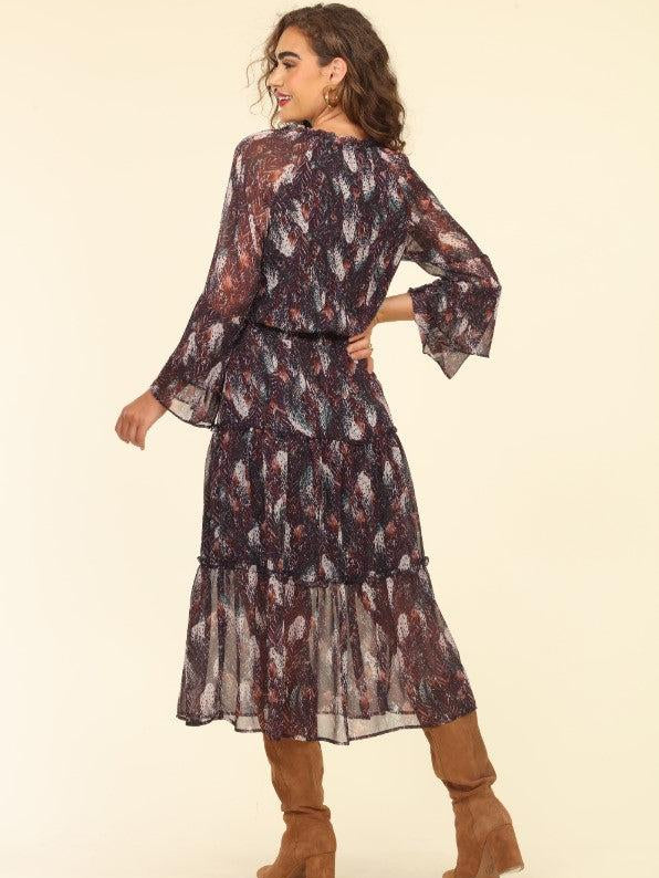 Novalie Bell Sleeve Chiffon Maxi Dress-FINAL SALE