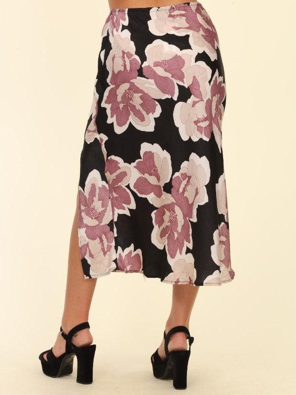 Romano Satin Slit Skirt-FINAL SALE