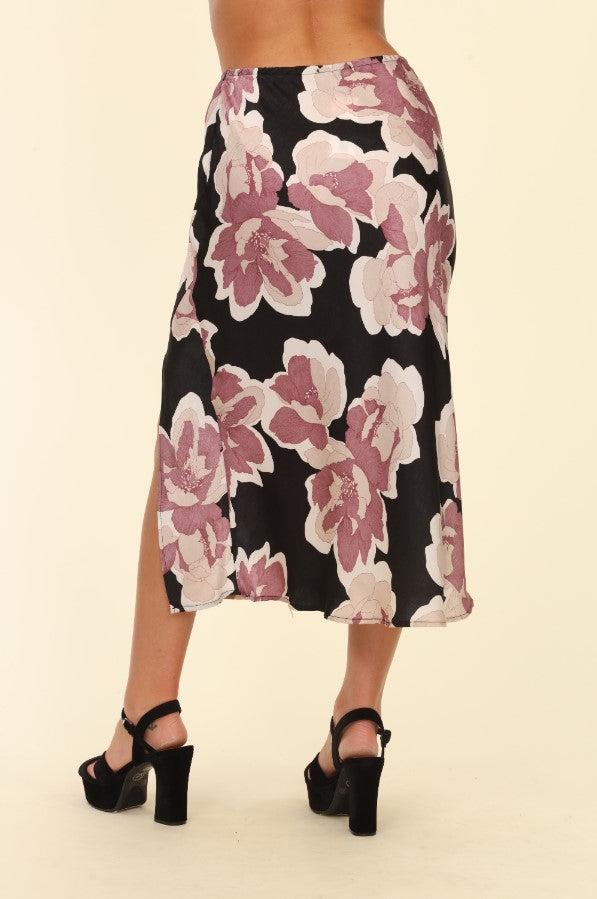 Romano Satin Slit Skirt-FINAL SALE