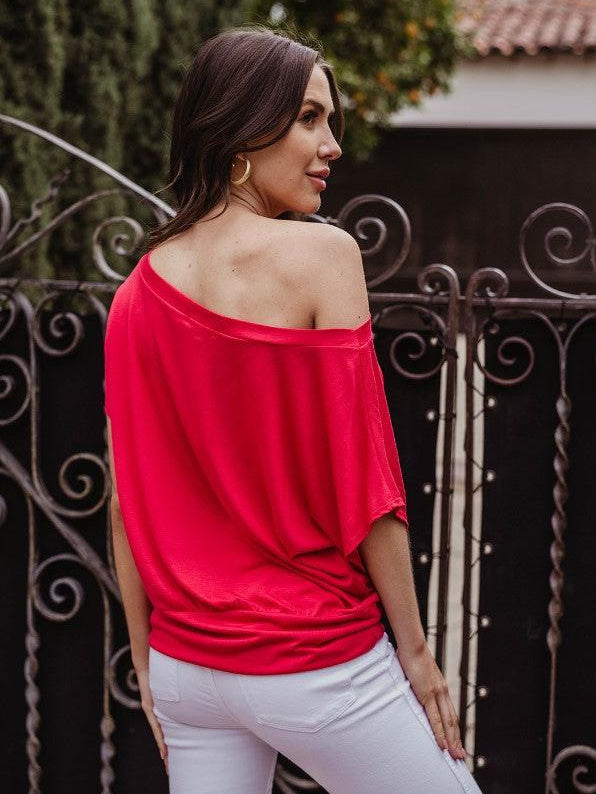 Cherry Cupro OTS Top-FINAL SALE