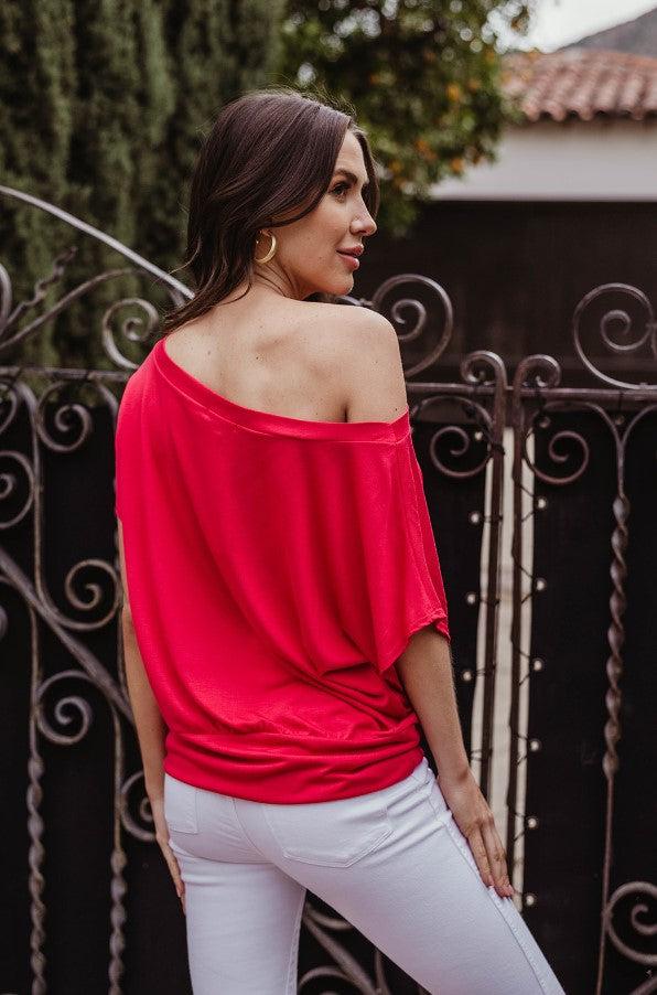 Cherry Cupro OTS Top-FINAL SALE