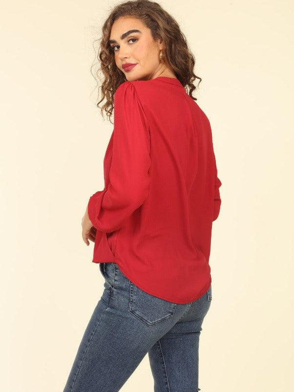 Red Surplice Blouse-BEST SELLER
