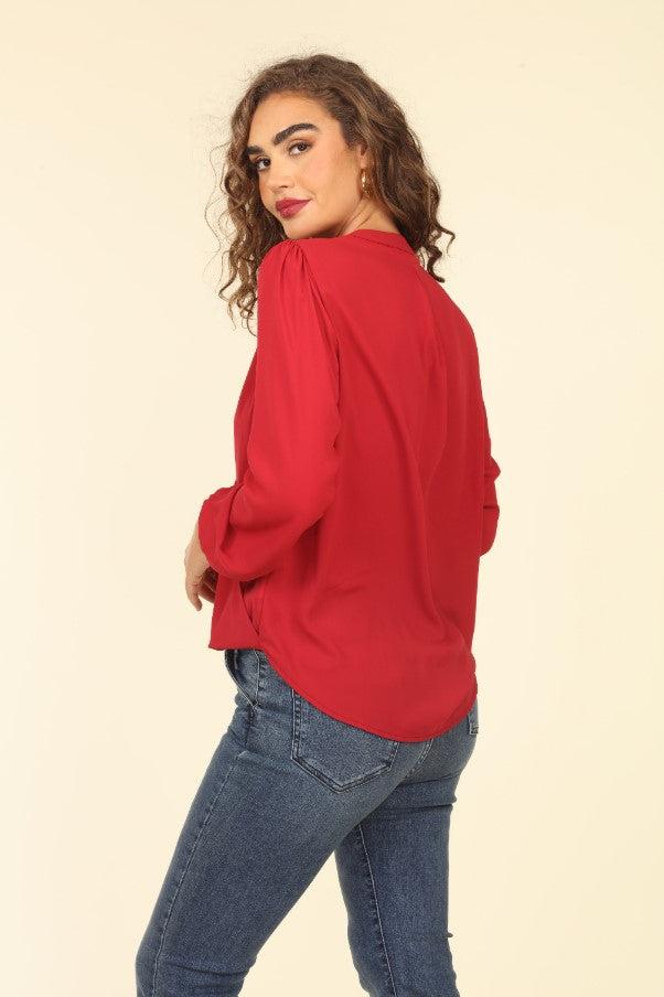 Red Surplice Blouse-BEST SELLER