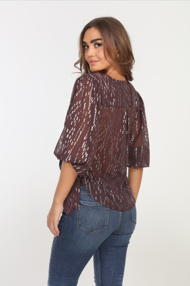 Peonia Sleeve Wrap Blouse-FINAL SALE