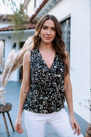 Komodo Sleeveless Stretch Surplice Top -FINAL SALE