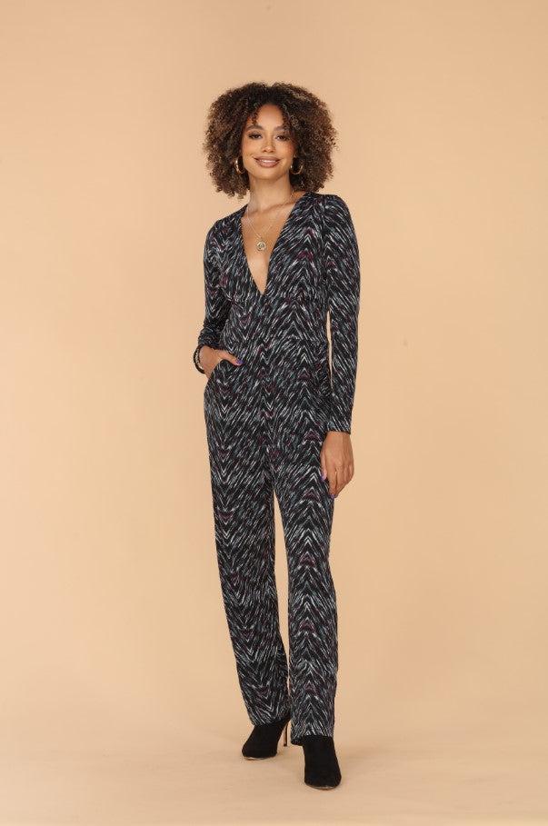 Gayle Deep V-Neck Jumpsuit-FINAL SALE