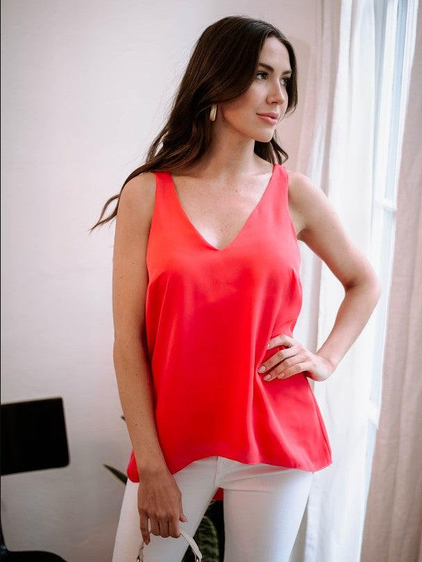 Strawberry V-Neck Tank Blouse
