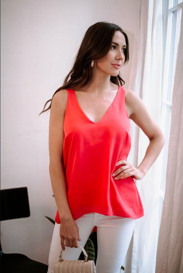 Strawberry V-Neck Tank Blouse