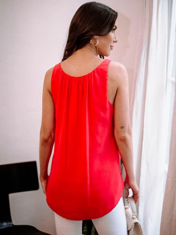 Strawberry V-Neck Tank Blouse