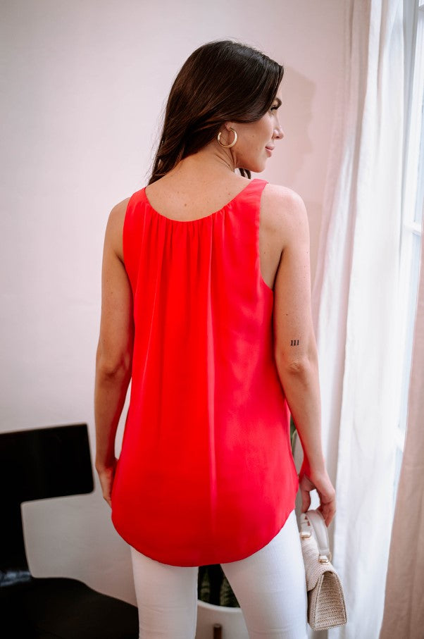 Strawberry V-Neck Tank Blouse