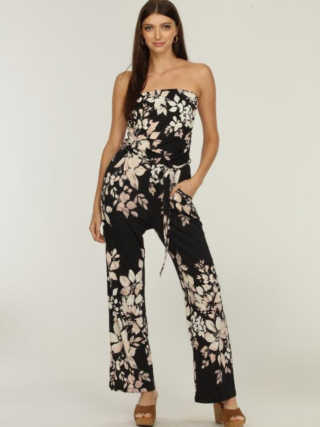 Mayfair Stretch Shirred Tube Jumpsuit-FINAL SALE